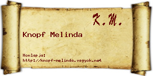 Knopf Melinda névjegykártya